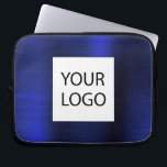 Navy Blue Metallic - Custom Logo Promotional Laptop Sleeve<br><div class="desc">Modern Navy Blue Faux Metallic Stainless Elegant Your Custom Logo Promotional Laptop Bag or Sleeve Promotional (promo) advertisement Case. This classy professional business computer case can be customized to include your company or business logo.</div>