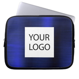 Navy Blue Metallic - Custom Logo Promotional Laptop Sleeve