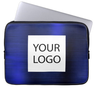 Navy Blue Metallic - Custom Logo Promotional Laptop Sleeve