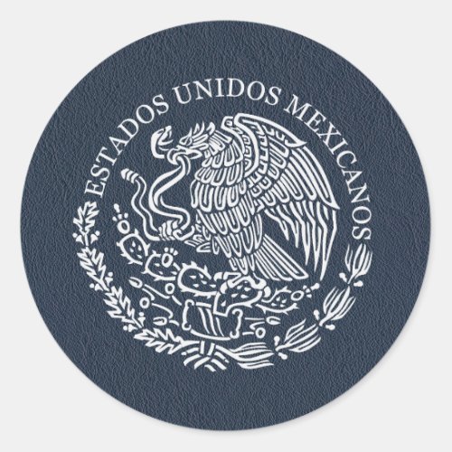 Navy Blue Mexico Passport Sticker