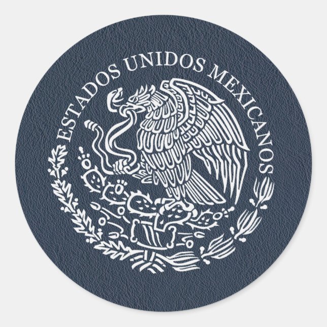 Navy Blue Mexico Passport Sticker (Front)