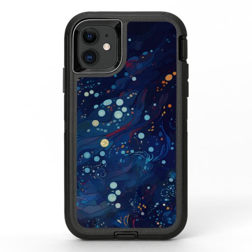 Navy blue midnight swirl galaxy abstract OtterBox defender iPhone 11 case