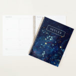 Navy blue midnight swirl galaxy abstract planner<br><div class="desc">Navy blue midnight swirl galaxy abstract</div>