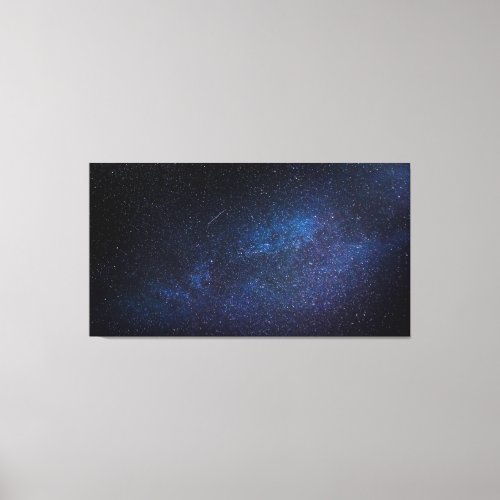 Navy Blue Milky way Night sky Galaxy Photo Canvas Print