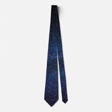 Navy Blue Milkyway Nightsky Galaxy Photograph Neck Tie
