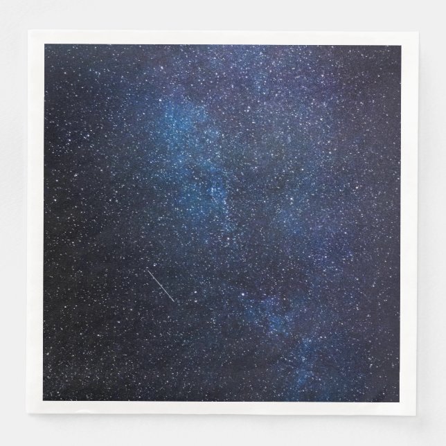 Navy Blue Milkyway Nightsky Galaxy Photograph Paper Dinner Napkins (Front)