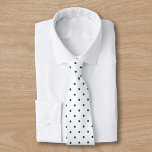 Navy Blue Mini Polka Dot Pattern on White 2 Sided Neck Tie<br><div class="desc">Stylish navy blue mini polka dots form a classic geometric pattern on a white background on both sides.

To see the design on other items,  click the "Rocklawn Arts" link.

Digitally created image.
Copyright ©Claire E. Skinner. All rights reserved.</div>