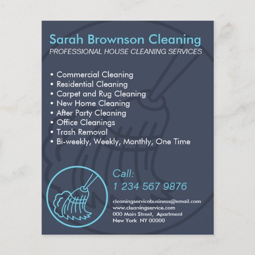Navy Blue Minimal Home Cleaning Keeper Flyer