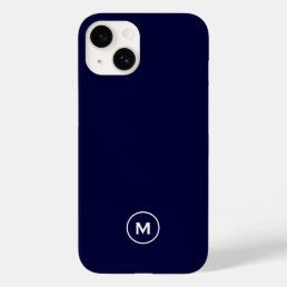 Navy Blue Minimal Monogram Case-Mate iPhone 14 Case