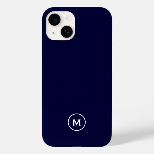 Navy Blue Minimal Monogram Case_Mate iPhone 14 Case