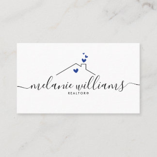 Navy Blue Minimal Realtor Business Card