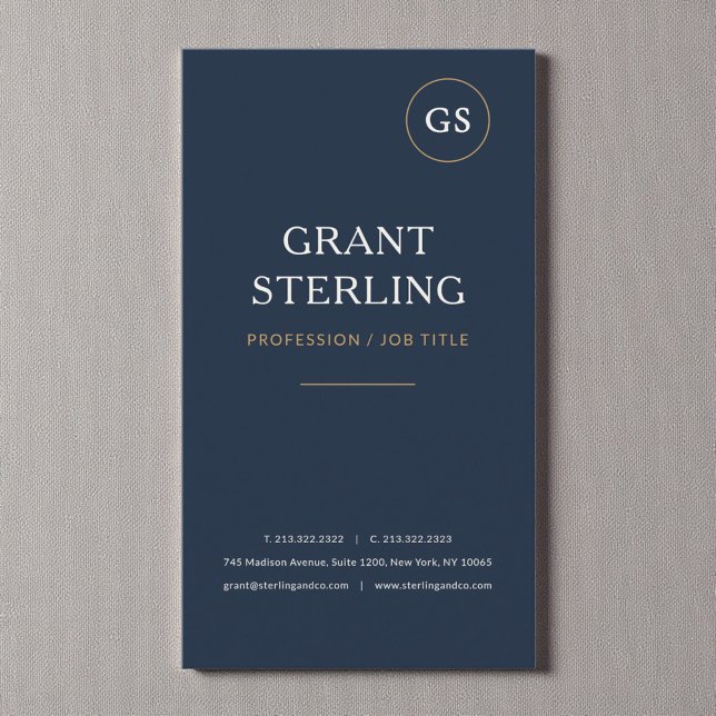 Navy Blue Minimalist Modern Professional Business Card (Creator Uploaded)