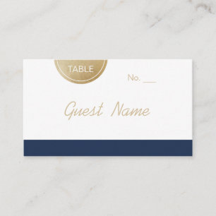 Navy blue minimalist modern wedding place cards