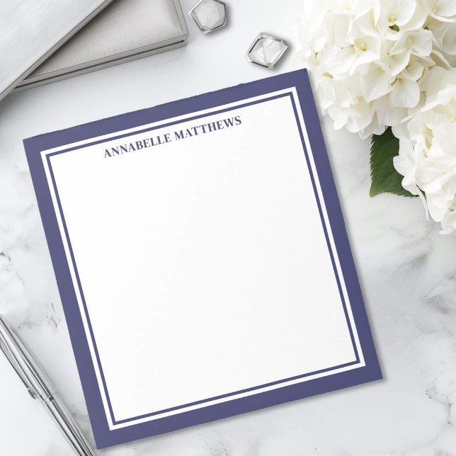 Navy Blue Minimalist Monogram Notepad (Navy Blue Minimalist Monogram Notepad)