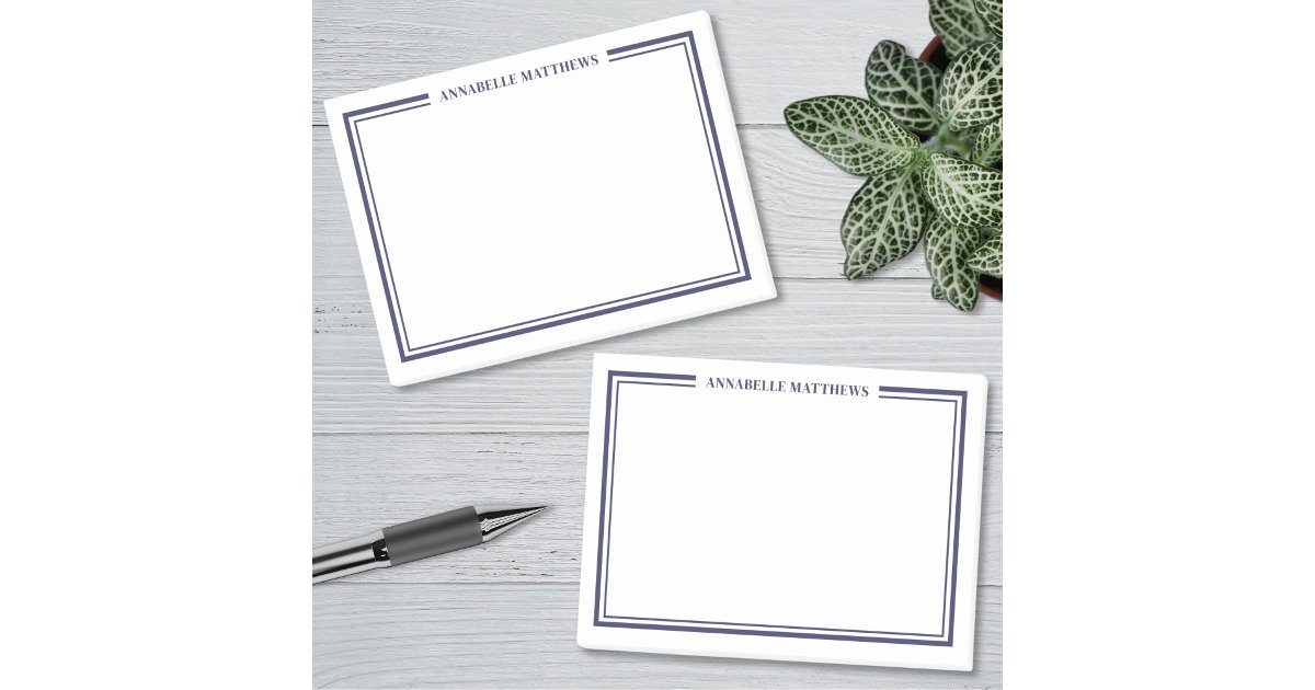 Blue Mini Notes Design Navy Blue Minimalist Monogram Post-it Notes | Zazzle