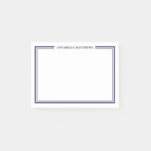 Navy Blue Minimalist Monogram Post-it Notes
