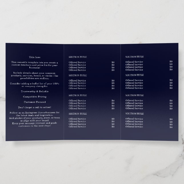 Navy Blue Minimalist | Professional Business  Brochure (Inside)