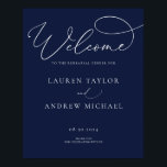 Navy Blue Minimalist Rehearsal Dinner Sign<br><div class="desc">Elegant and modern,  our navy blue minimalist Rehearsal dinner sign is perfect or a beautiful,  modern look. Personalize/customize with your wedding information in modern lettering. Designed to coordinate with our Navy Blue Minimalist Wedding Suite.</div>