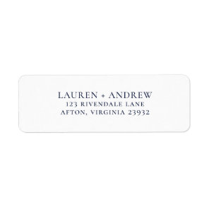 Navy Blue Minimalist Return Address Label