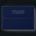Navy Blue Minimalist Solid Color Envelope<br><div class="desc">Our navy blue minimalist Wedding Invitation Envelope offers a simple and elegant,  classic font for your name and address. You can personalize by changing the names and address.</div>