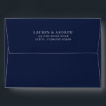 Navy Blue Minimalist Solid Color Envelope<br><div class="desc">Our navy blue minimalist Wedding Invitation Envelope offers a simple and elegant,  classic font for your name and address. You can personalize by changing the names and address.</div>
