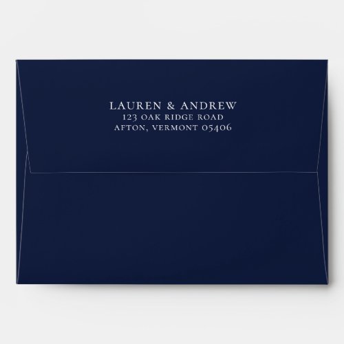 Navy Blue Minimalist Solid Color Envelope