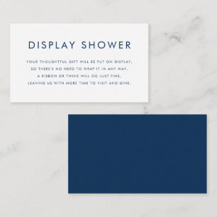 Navy Blue Minimalist Typography Display Shower Enclosure Card