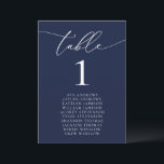 Navy Blue Minimalist Wedding Seating Table Number<br><div class="desc">Beautiful,  elegant,  modern and minimalist,  table number card. Fully customizable. **PLEASE NOTE: To order,  simply adjust your table number and add each number to your cart separately. Then check out once you are finished.</div>