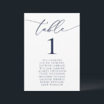 Navy Blue Minimalist Wedding Seating Table Number<br><div class="desc">Beautiful,  elegant,  modern and minimalist,  table number card. Fully customizable. **PLEASE NOTE: To order,  simply adjust your table number and add each number to your cart separately. Then check out once you are finished.</div>