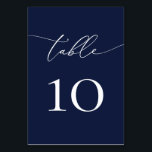 Navy Blue Minimalist Wedding Table Number 1<br><div class="desc">Beautiful navy blue,  elegant,  modern and minimalist,  table number card. Fully customizable. **PLEASE NOTE: To order,  simply adjust your table number and add each number to your cart separately. Then check out once you are finished.</div>