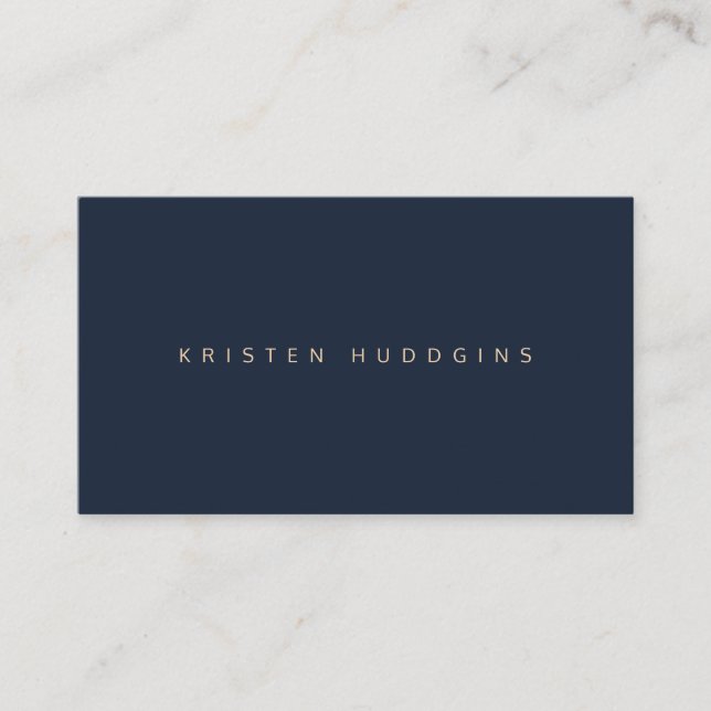 Navy Blue Minimalistic  Business Card (Front)