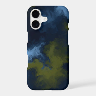 navy blue mixture of colors with olive green iPhone 17 case