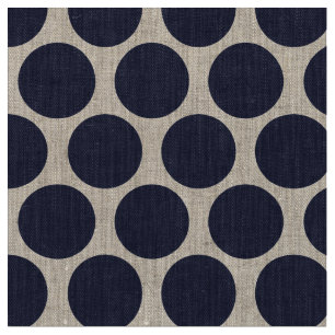 Navy Blue Mod Dots Fabric