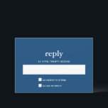 Navy Blue Modern Bar Mitzvah II Postcard Reply<br><div class="desc">This trendy reply card features bold lettering on the front and a mailing address on the back,  making it a perfect postcard style reply card. Add your text using the template form.  Change the font,  layout and colors using the Customize feature.</div>