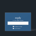 Navy Blue Modern Bar Mitzvah II Postcard Reply<br><div class="desc">This trendy reply card features bold lettering on the front and a mailing address on the back,  making it a perfect postcard style reply card. Add your text using the template form.  Change the font,  layout and colors using the Customize feature.</div>