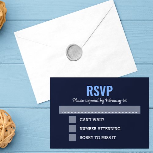 Navy Blue Modern Bar Mitzvah RSVP