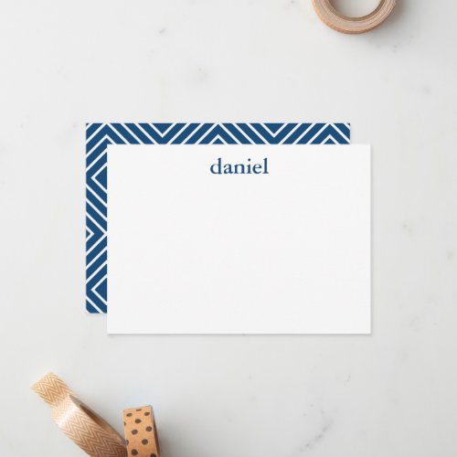 Navy Blue Modern Bar Mitzvah Thank You Card