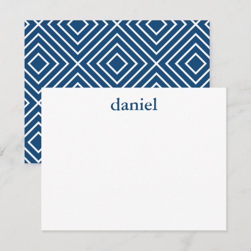 Navy Blue Modern Bar Mitzvah Thank You Card