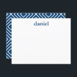 Navy Blue Modern Bar Mitzvah Thank You Card<br><div class="desc">This trendy insert card features bold lettering on the front and a modern pattern on the back.  Add your text using the template form.  Change the font,  layout and colors using the Customize feature.</div>