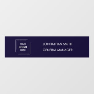 Navy Blue Modern Business Logo Office Wall Decal