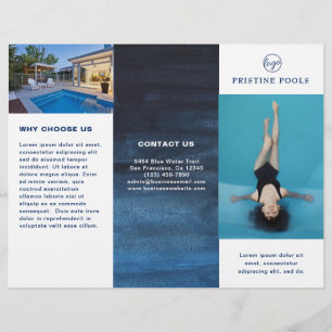 Navy Blue Modern Business Trifold Brochure