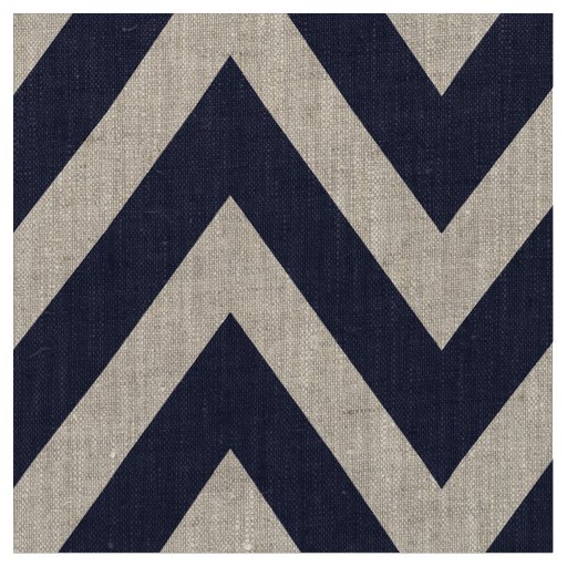 Navy Blue Modern Chevron Large Scale Fabric