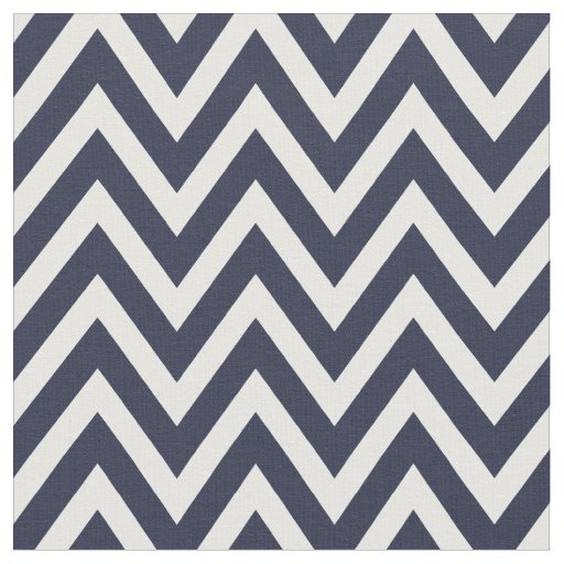 Navy Blue Modern Chevron Stripes Fabric