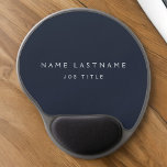 Navy Blue Modern Elegant Professional Classy Gel Mouse Pad<br><div class="desc">Custom Luxury Executive Navy Blue and White Minimalist Business Mousepad (Mouse Pad) with white lettered typography for the monogrammed add your own name and profession or job title. The Business Professional Name Plate can be customized with your name and job title. Please contact the designer for customized matching items.</div>