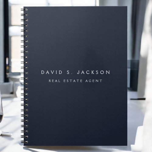 Navy Blue Modern Elegant Professional Classy Notebook