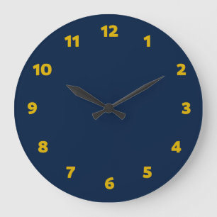 Navy blue modern large clock