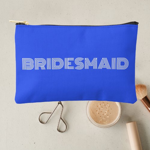 Navy Blue Modern Minimalist Bridesmaid Accessory Pouch