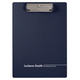 Navy blue modern minimalist personalized name clipboard
