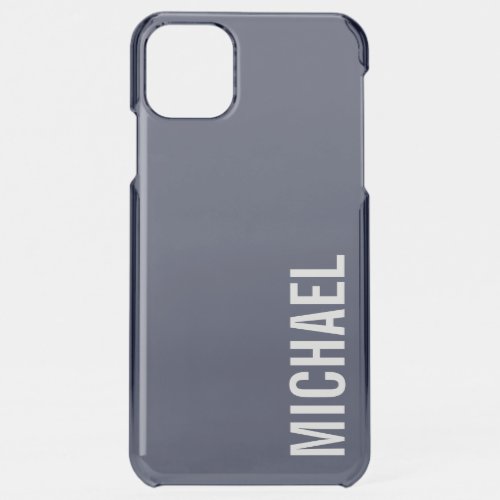 Navy Blue Modern Minimalist Personalized Name iPhone 11 Pro Max Case