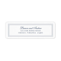 Navy Blue Modern Minimalist Return Address Label